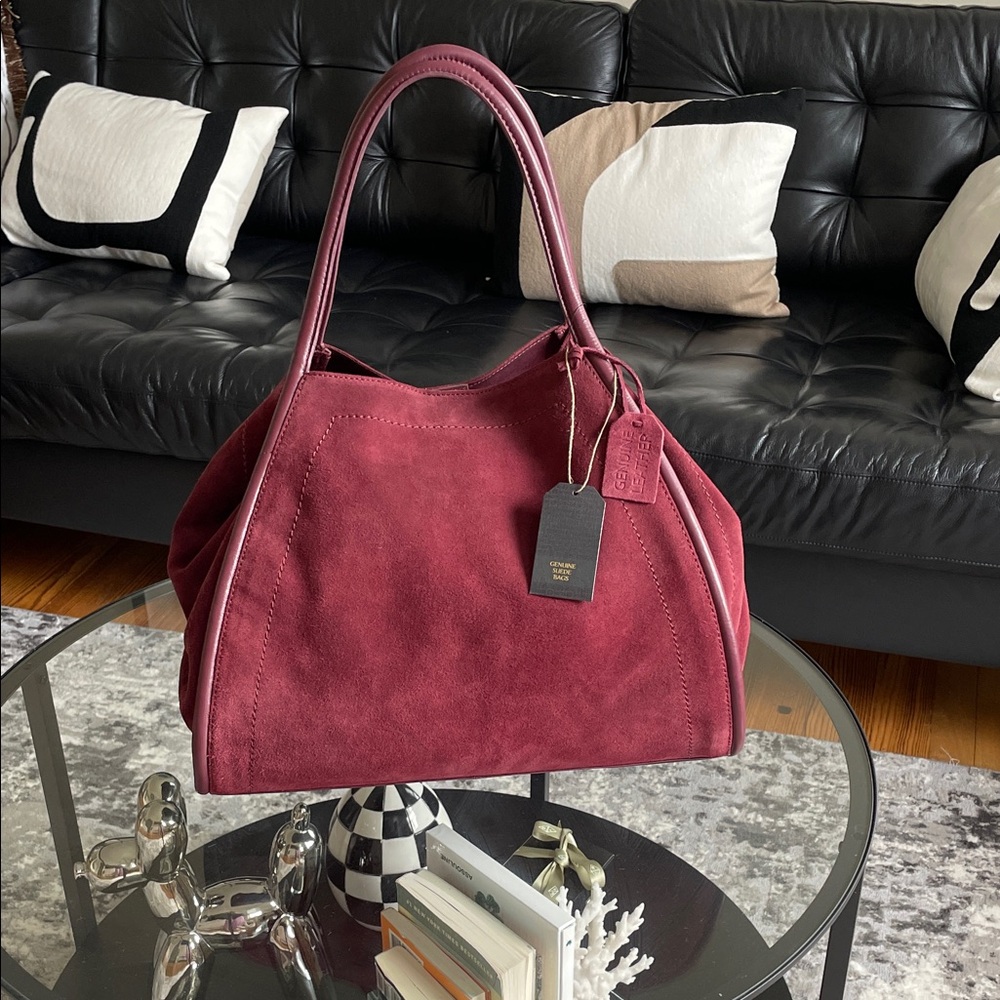 TJ MAXX viral Burgundy Suede Handbag